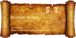 Borbás Niobé névjegykártya